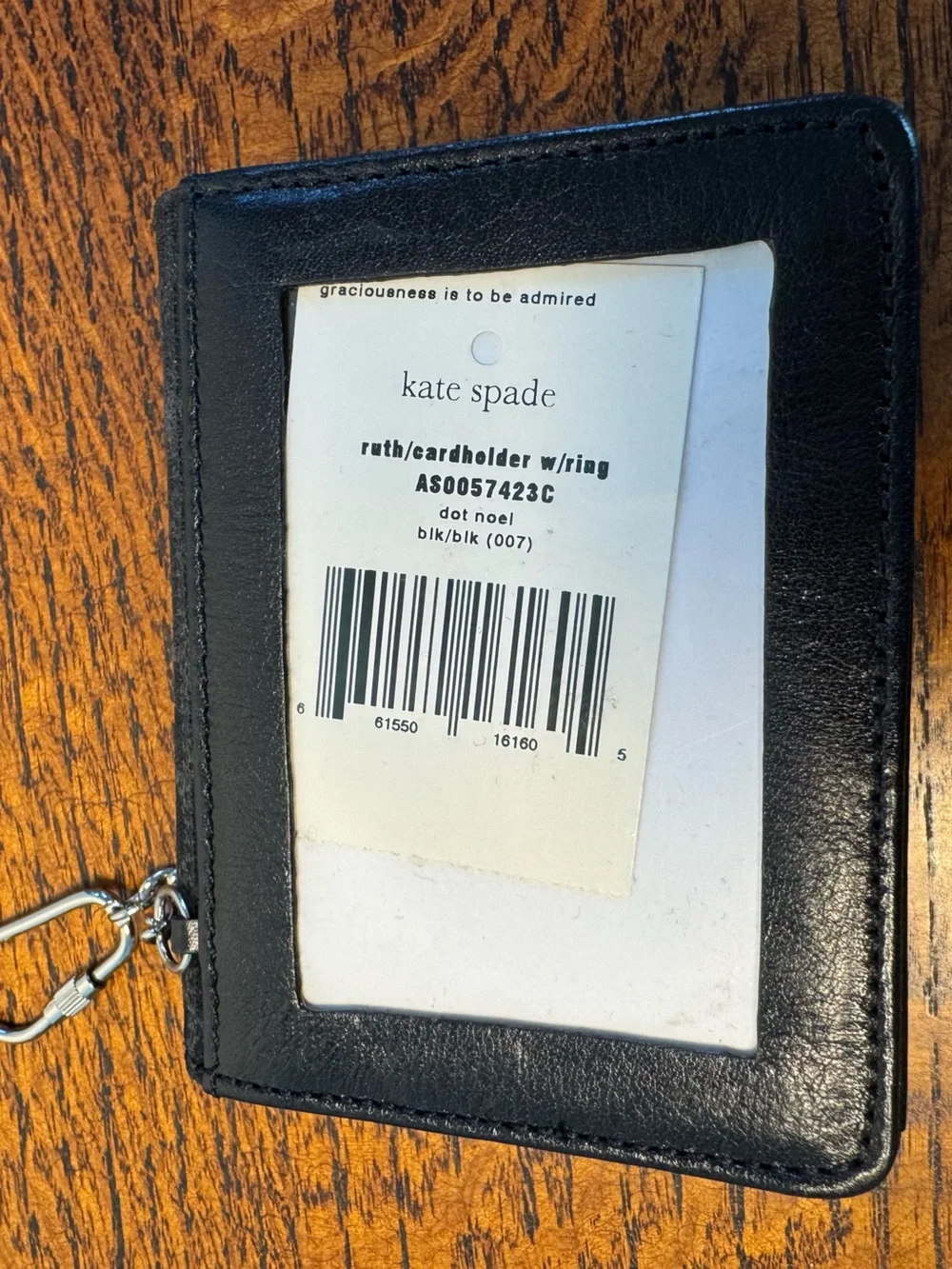 NIB Kate Spade Ruth Spade Flower Jacquard Cardholder with Key Ring